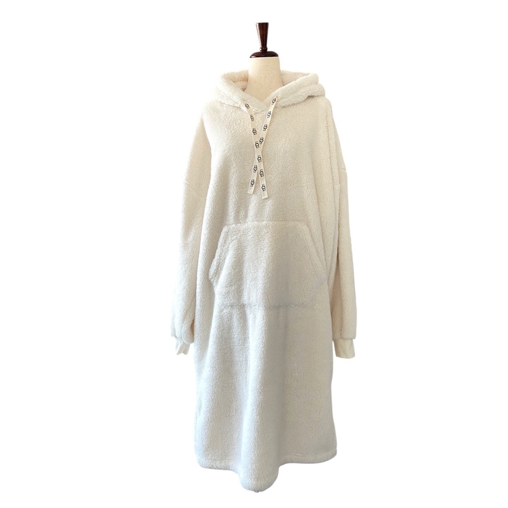 UGG Winola Sherpa Hoodie Dress XL Cream Oversized Fleece Lounge Pullover